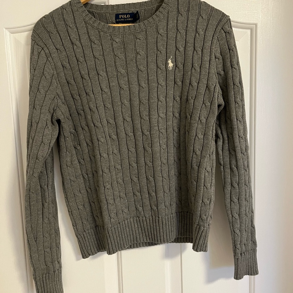 Ralph Lauren Charcoal Cable Knit Sweater